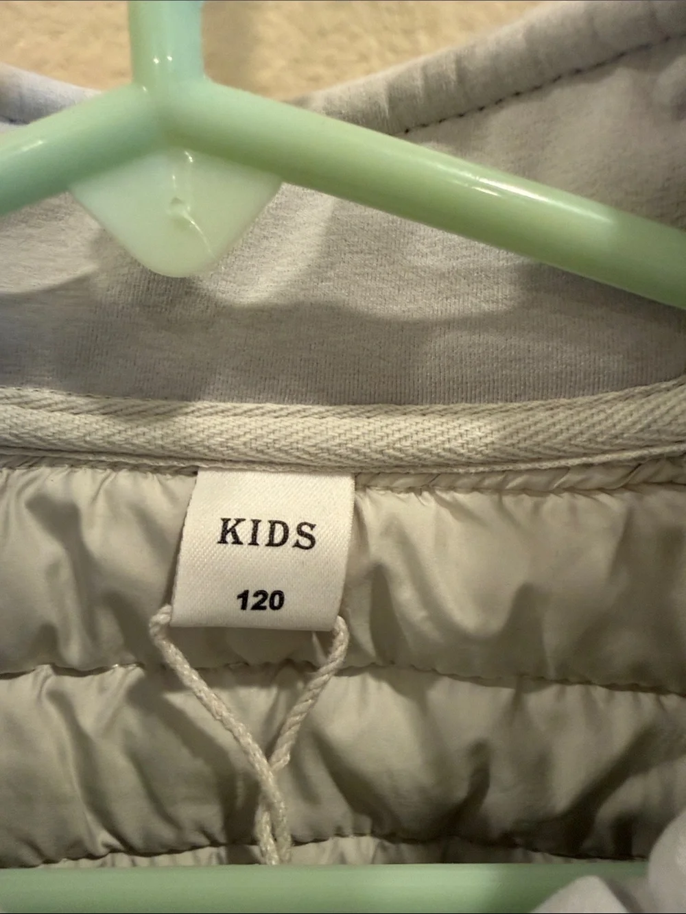 Light Gray Quilted Puffer Jacket with Fleece Sleeves